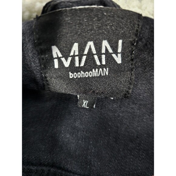 Boohoo Jacket Men’s Black Corduroy Sherpa Button Unisex Borg Collar Button Up XL - Picture 4 of 4